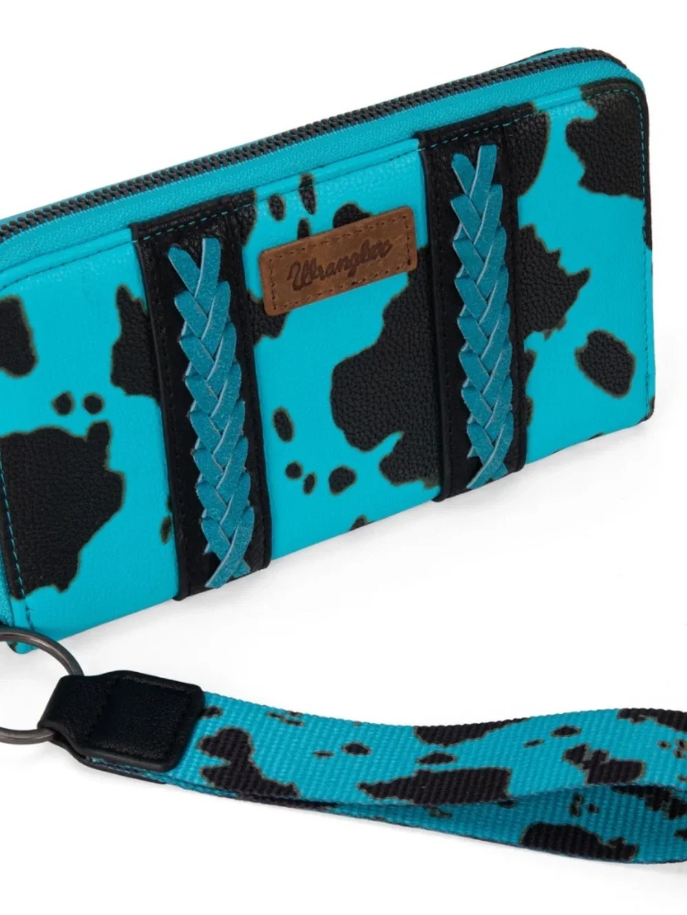 Wrangler Cow Print Wallet - Turquoise